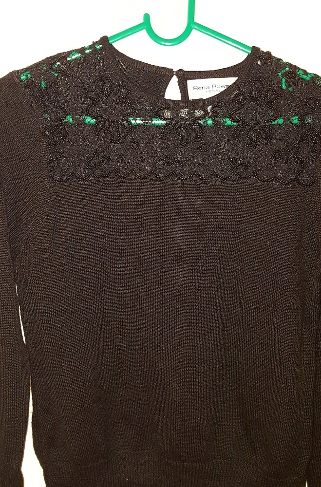 Black Sequin Blouse.